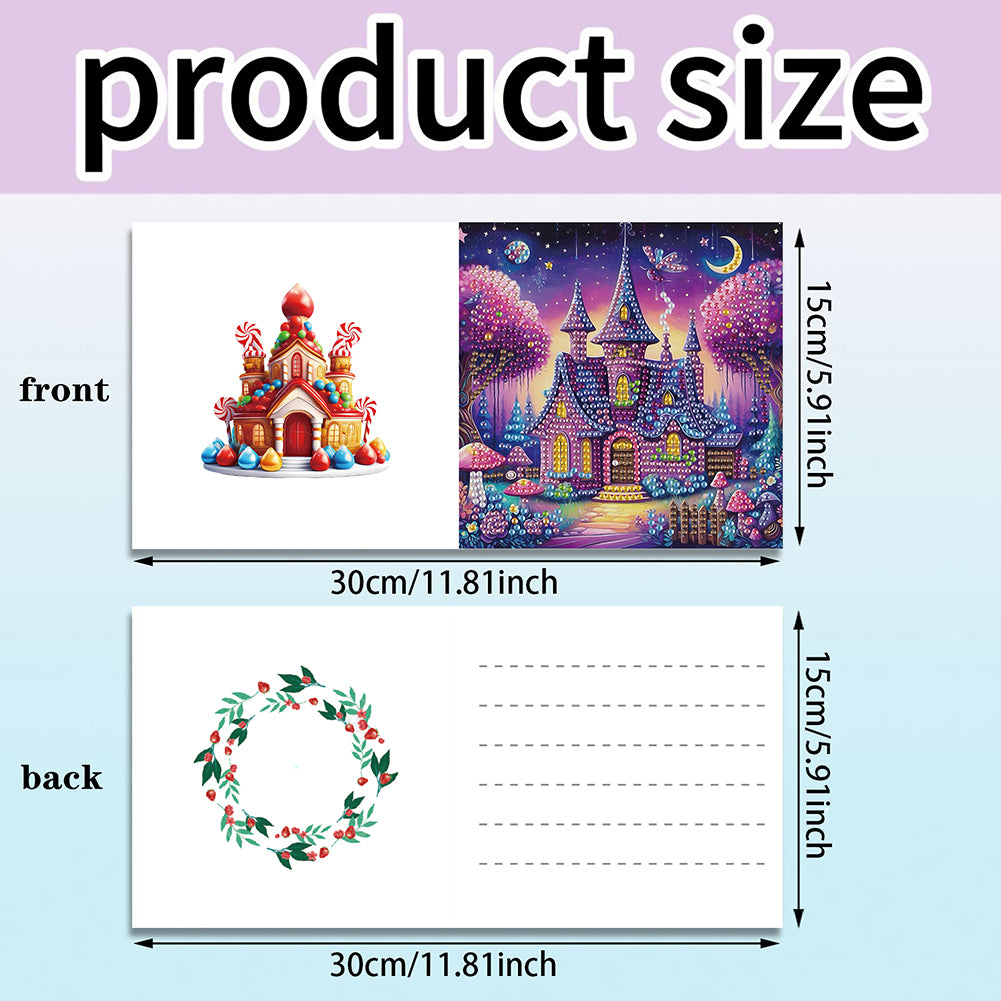 6pcs Diamond Painting Greeting Cards Handmade DIY Diamond Art Cards for Adults