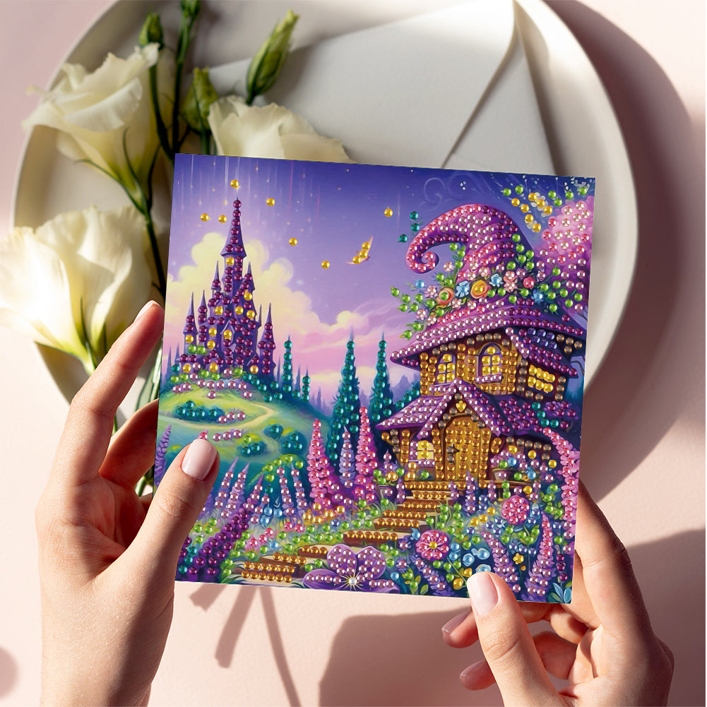 6pcs Diamond Painting Greeting Cards Handmade DIY Diamond Art Cards for Adults