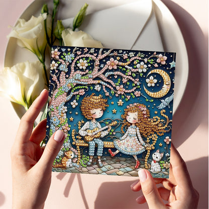 6pcs Diamond Painting Greeting Cards Handmade DIY Diamond Art Cards for Adults