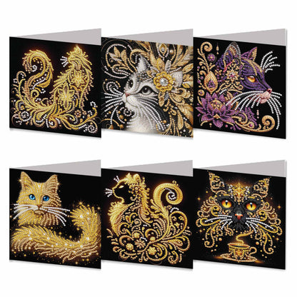 6pcs Diamond Painting Greeting Cards Handmade DIY Diamond Art Cards for Adults