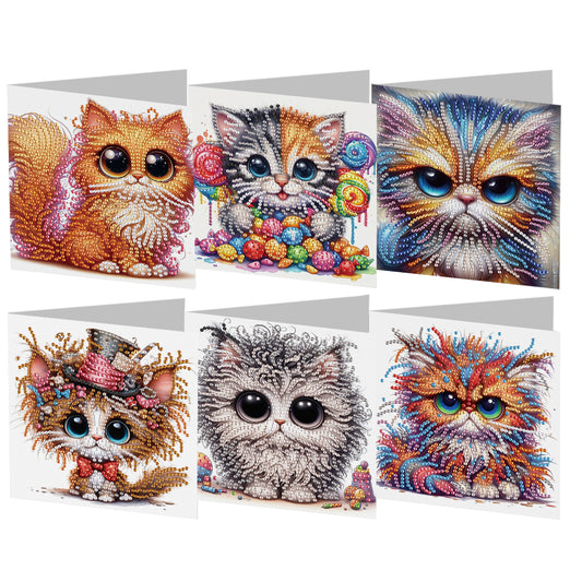 6pcs Diamond Painting Greeting Cards Handmade DIY Diamond Art Cards for Adults
