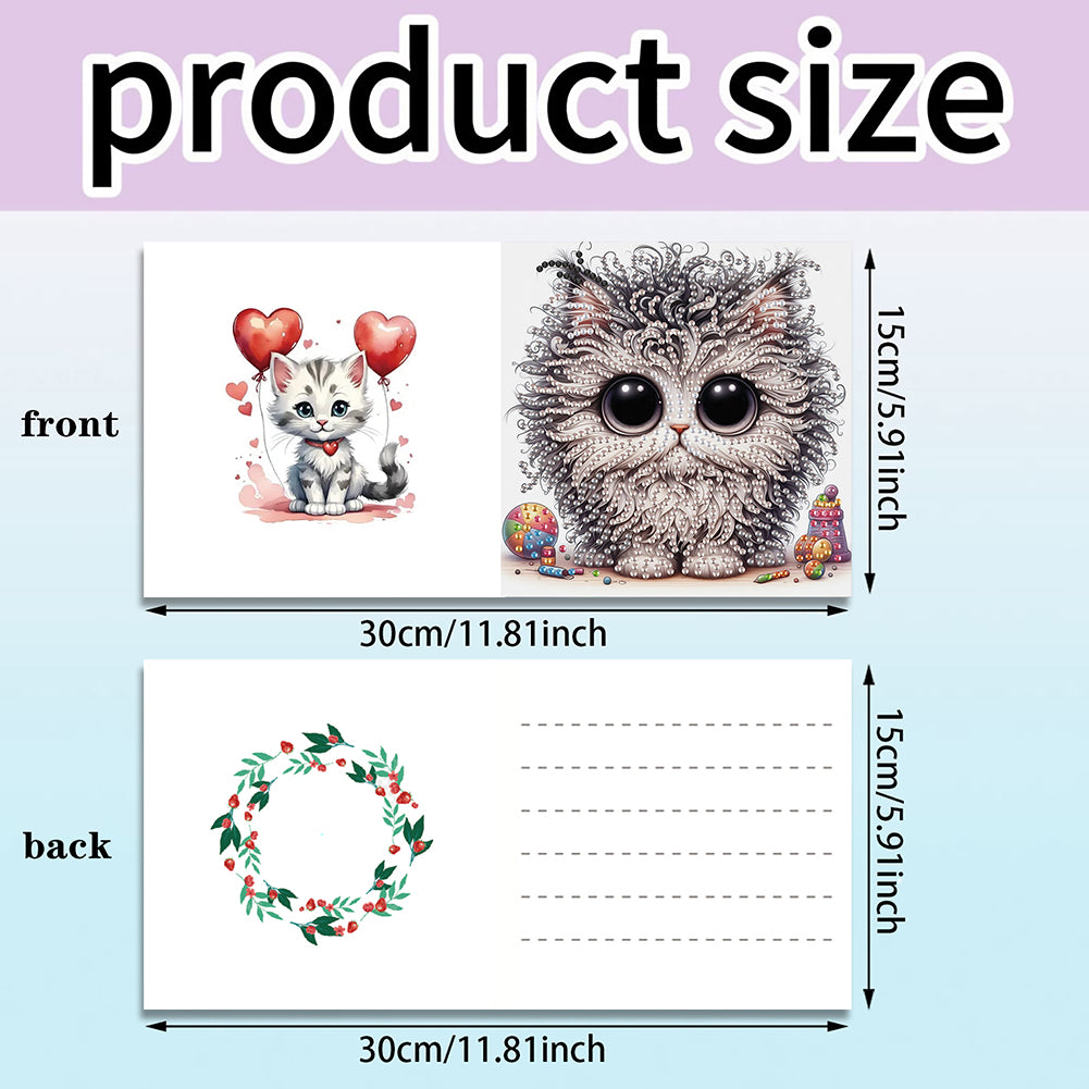 6pcs Diamond Painting Greeting Cards Handmade DIY Diamond Art Cards for Adults