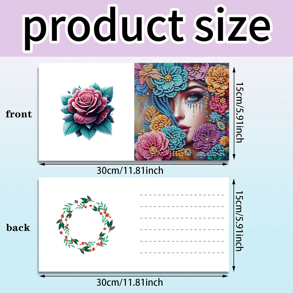 6pcs Diamond Painting Greeting Cards Handmade DIY Diamond Art Cards for Adults