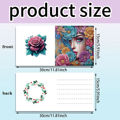 6pcs Diamond Painting Greeting Cards Handmade DIY Diamond Art Cards for Adults