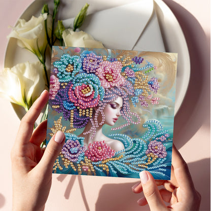 6pcs Diamond Painting Greeting Cards Handmade DIY Diamond Art Cards for Adults