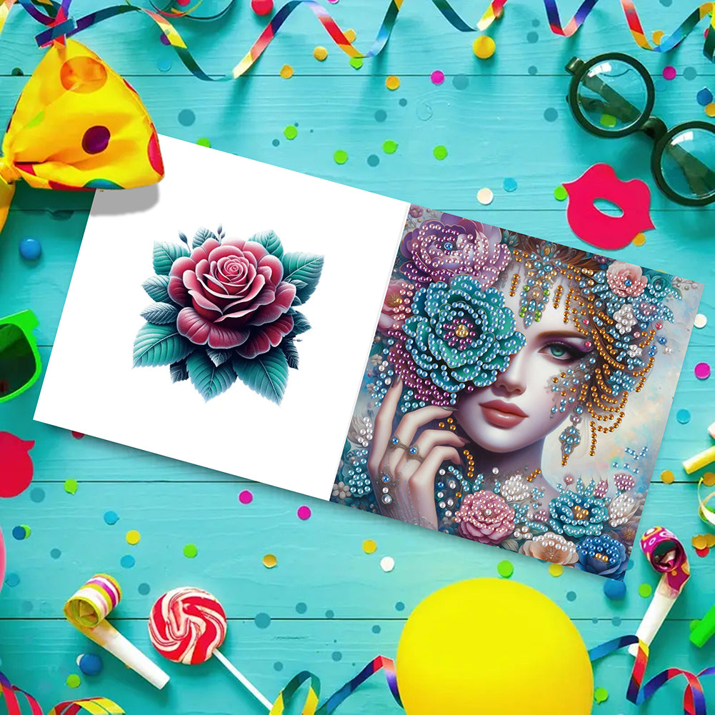 6pcs Diamond Painting Greeting Cards Handmade DIY Diamond Art Cards for Adults