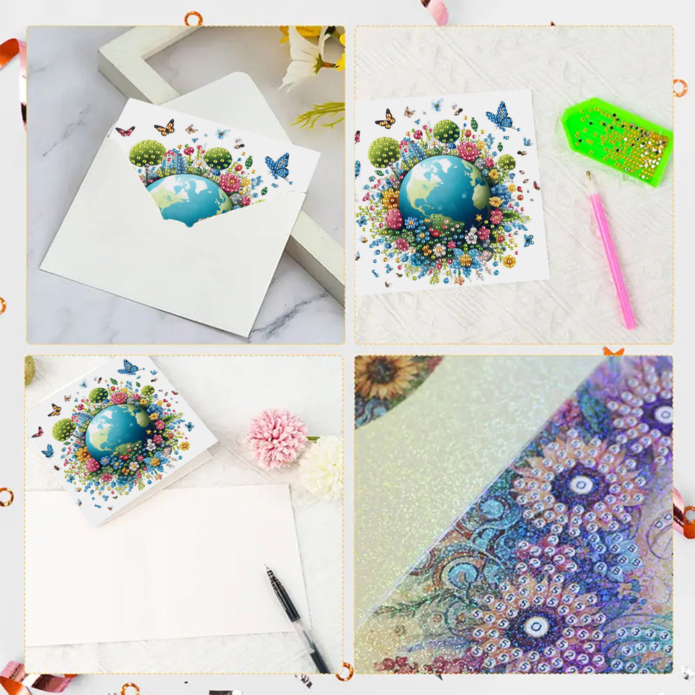 6pcs Diamond Painting Greeting Cards Handmade DIY Diamond Art Cards for Adults