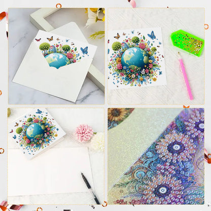 6pcs Diamond Painting Greeting Cards Handmade DIY Diamond Art Cards for Adults