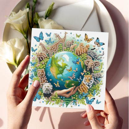 6pcs Diamond Painting Greeting Cards Handmade DIY Diamond Art Cards for Adults