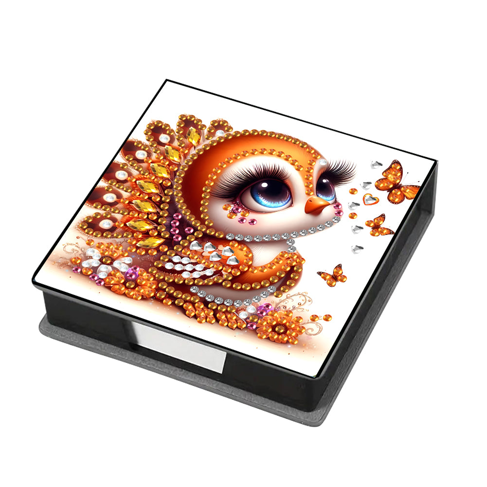Leather Animals Diamond Painting Notecard Box Flowers Gem Art Sticky Note Holder