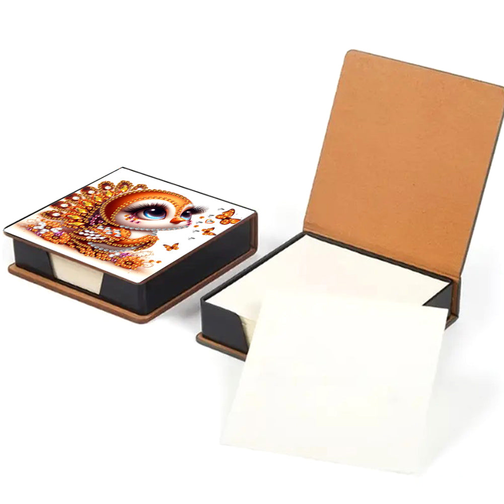 Leather Animals Diamond Painting Notecard Box Flowers Gem Art Sticky Note Holder