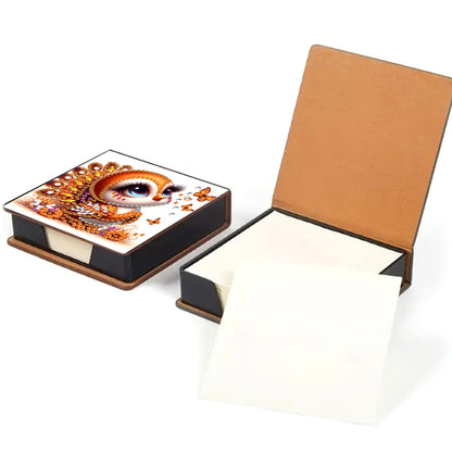 Leather Animals Diamond Painting Notecard Box Flowers Gem Art Sticky Note Holder