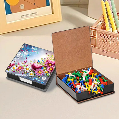 Leather Animals Diamond Painting Notecard Box Flowers Gem Art Sticky Note Holder
