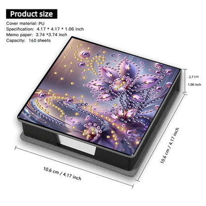 Leather Animals Diamond Painting Notecard Box Flowers Gem Art Sticky Note Holder