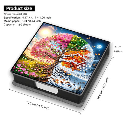 Leather Animals Diamond Painting Notecard Box Flowers Gem Art Sticky Note Holder