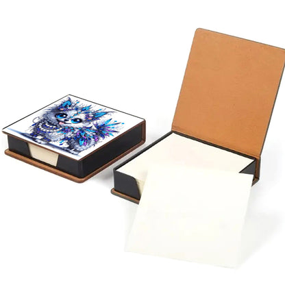 Leather Animals Diamond Painting Notecard Box Flowers Gem Art Sticky Note Holder