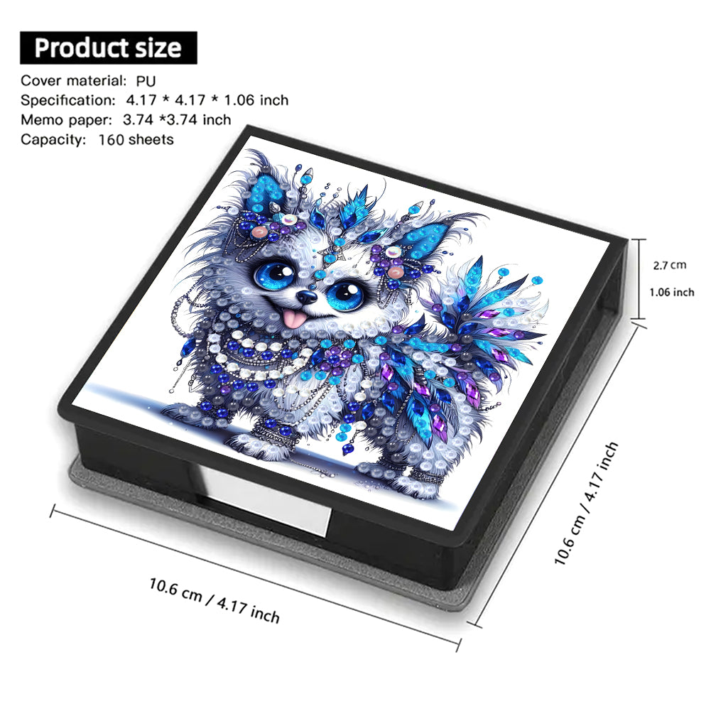 Leather Animals Diamond Painting Notecard Box Flowers Gem Art Sticky Note Holder