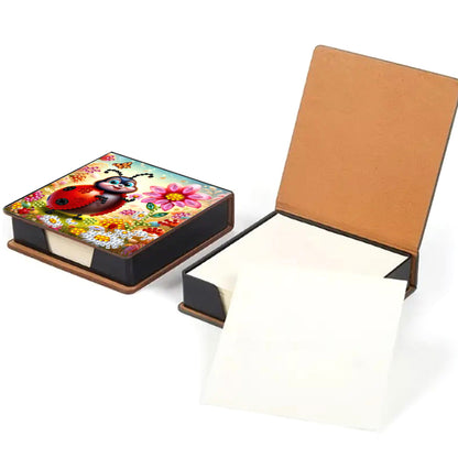 Leather Animals Diamond Painting Notecard Box Flowers Gem Art Sticky Note Holder