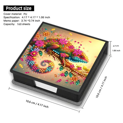 Leather Animals Diamond Painting Notecard Box Flowers Gem Art Sticky Note Holder