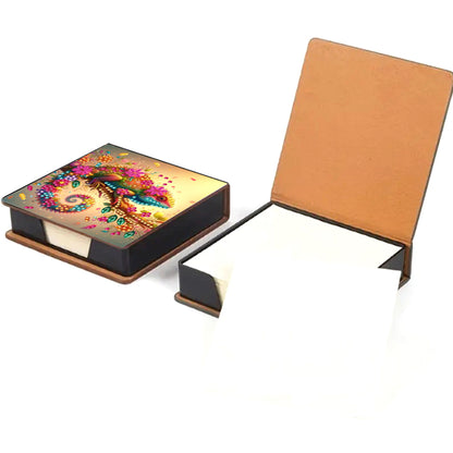 Leather Animals Diamond Painting Notecard Box Flowers Gem Art Sticky Note Holder