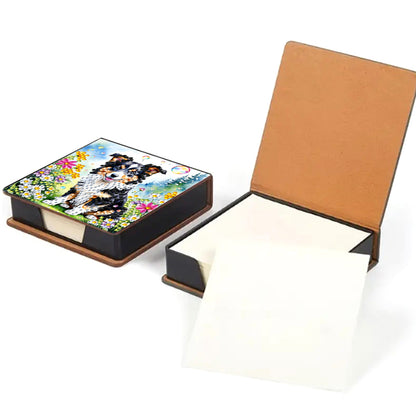 Leather Animals Diamond Painting Notecard Box Flowers Gem Art Sticky Note Holder