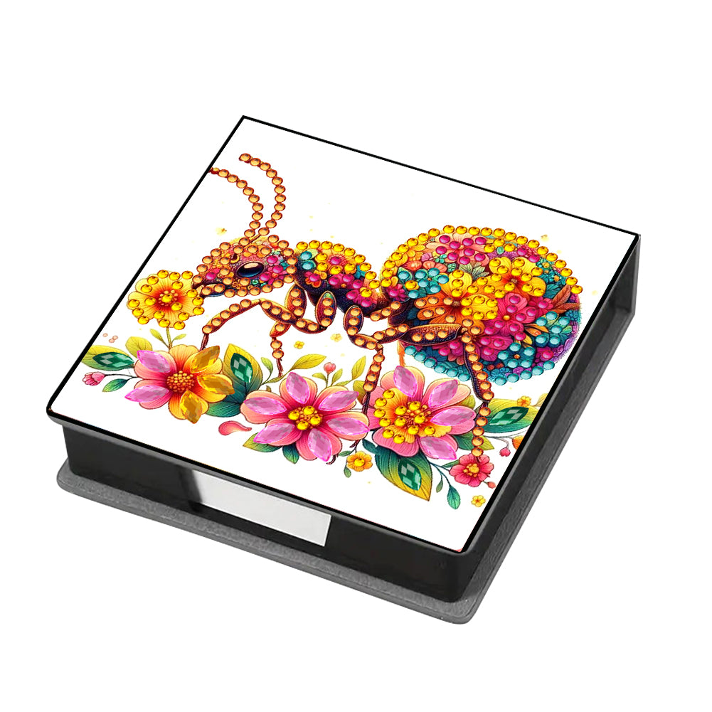 Leather Animals Diamond Painting Notecard Box Flowers Gem Art Sticky Note Holder
