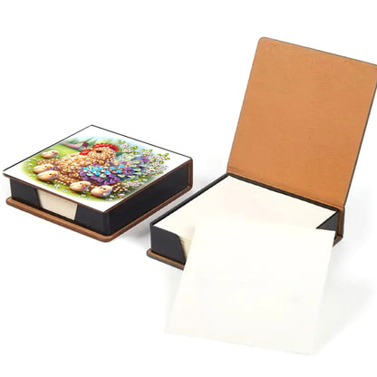 Leather Animals Diamond Painting Notecard Box Flowers Gem Art Sticky Note Holder