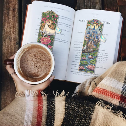 4 Pcs Flower Diamond Painting Bookmarks Diamond Art Bookmarks for Book Lovers