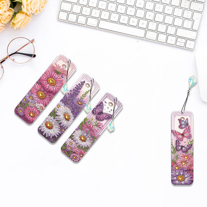 4 Pcs Flower Diamond Painting Bookmarks Diamond Art Bookmarks for Book Lovers