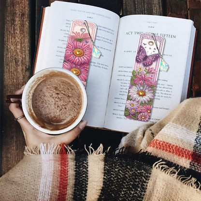 4 Pcs Flower Diamond Painting Bookmarks Diamond Art Bookmarks for Book Lovers