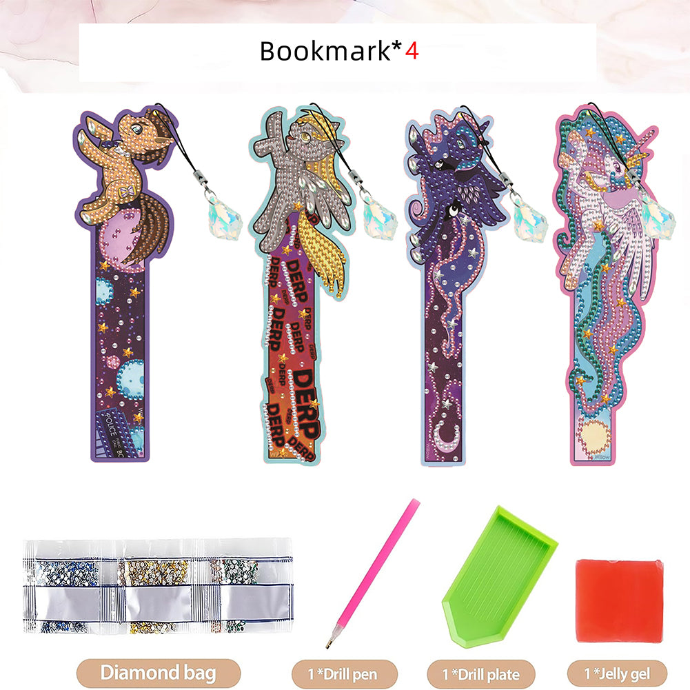 4 Pcs Flower Diamond Painting Bookmarks Diamond Art Bookmarks for Book Lovers