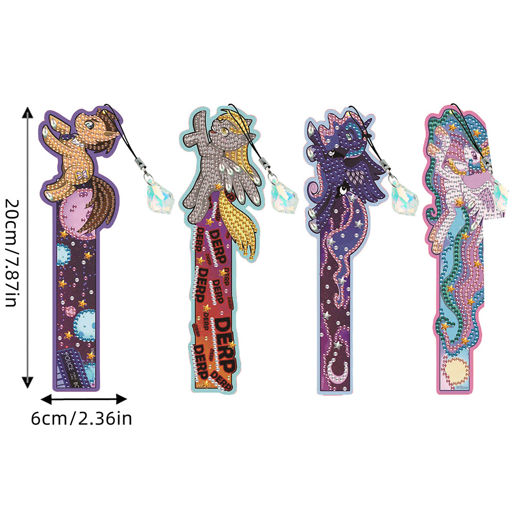 4 Pcs Flower Diamond Painting Bookmarks Diamond Art Bookmarks for Book Lovers