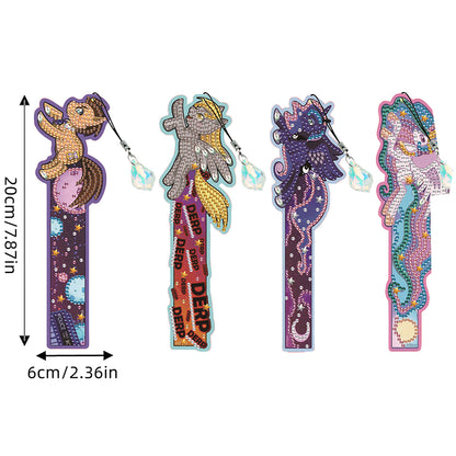 4 Pcs Flower Diamond Painting Bookmarks Diamond Art Bookmarks for Book Lovers
