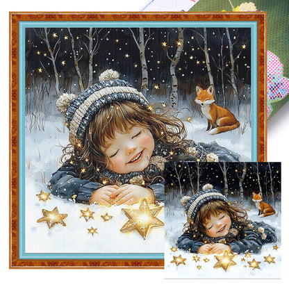 Girls - 14CT Stamped Cross Stitch 50*50CM