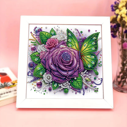 Rose Butterfly - Special Shaped Drill Diamond Painting 18*18CM