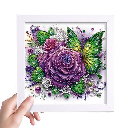 Rose Butterfly - Special Shaped Drill Diamond Painting 18*18CM