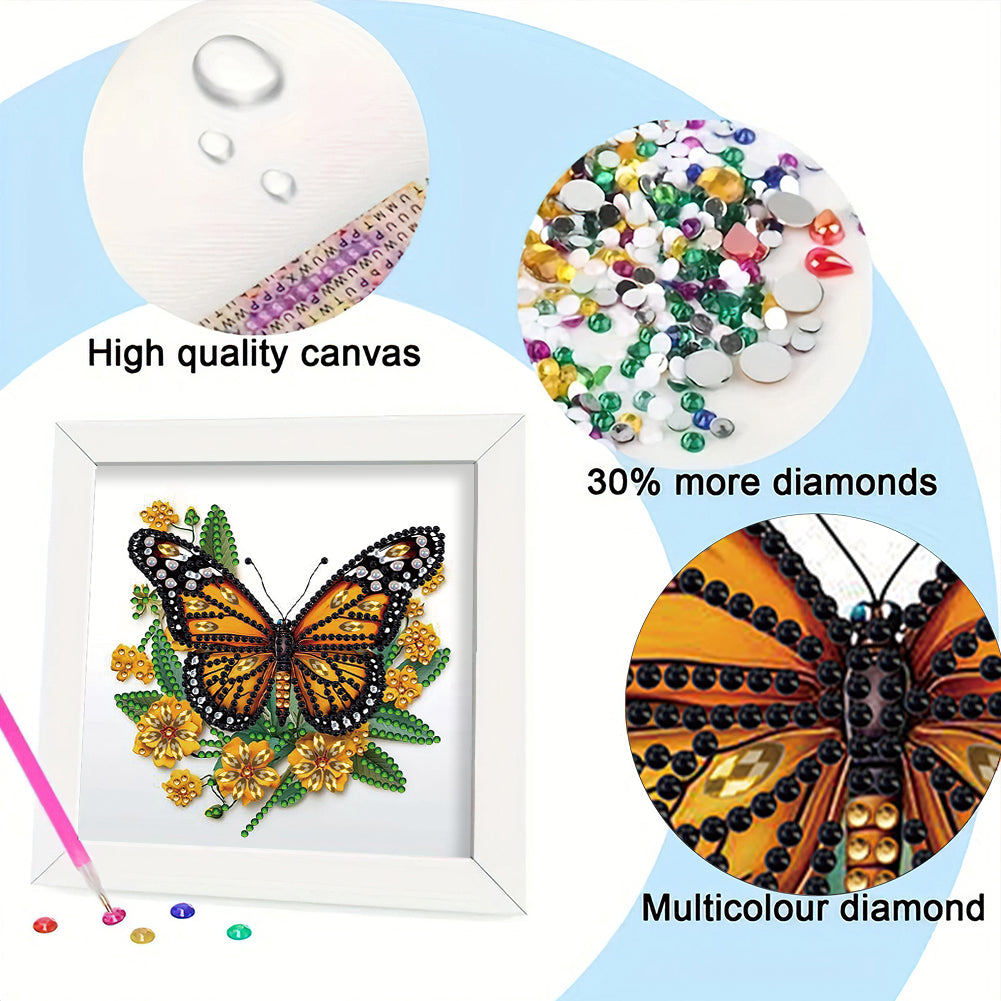 Butterfly - Special Shaped Drill Diamond Painting 18*18CM