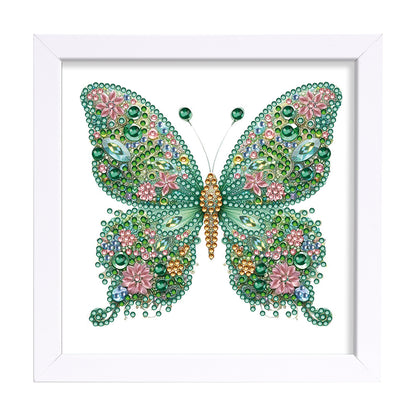 Green Butterfly - Special Shaped Drill Diamond Painting 18*18CM