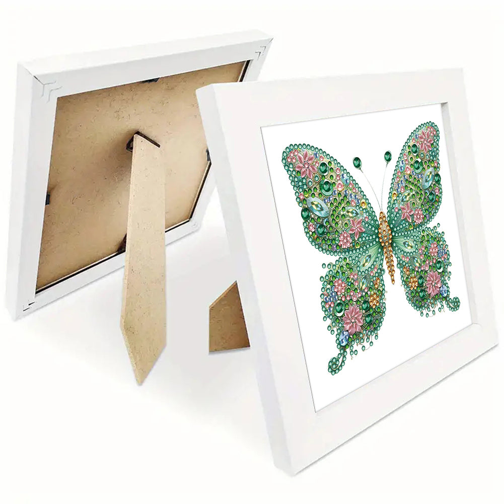Green Butterfly - Special Shaped Drill Diamond Painting 18*18CM