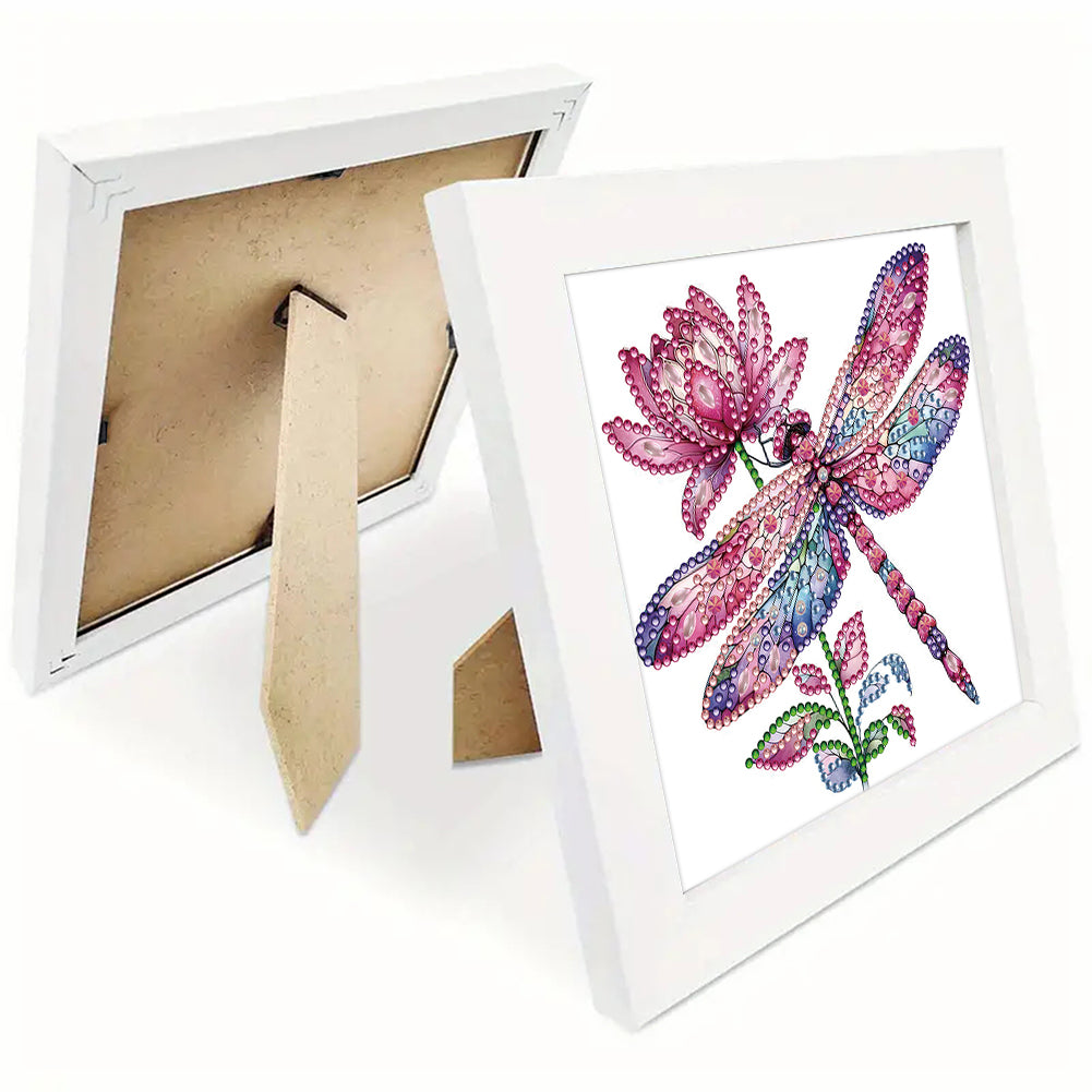 Pink Dragonfly - Special Shaped Drill Diamond Painting 18*18CM