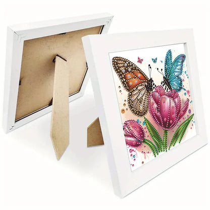 Butterfly Tulip - Special Shaped Drill Diamond Painting 18*18CM