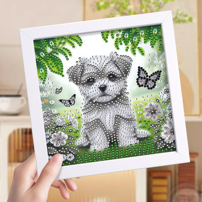 Puppy - Special Shaped Drill Diamond Painting 18*18CM