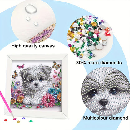 Dog - Special Shaped Drill Diamond Painting 18*18CM