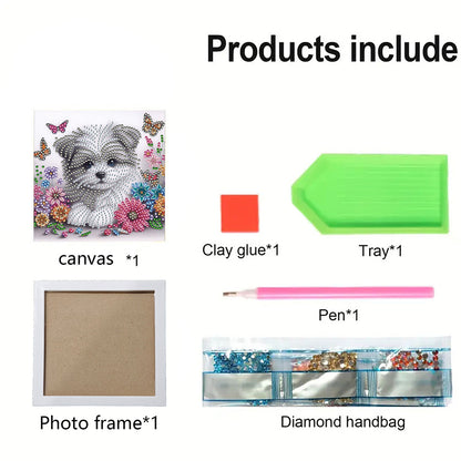 Dog - Special Shaped Drill Diamond Painting 18*18CM