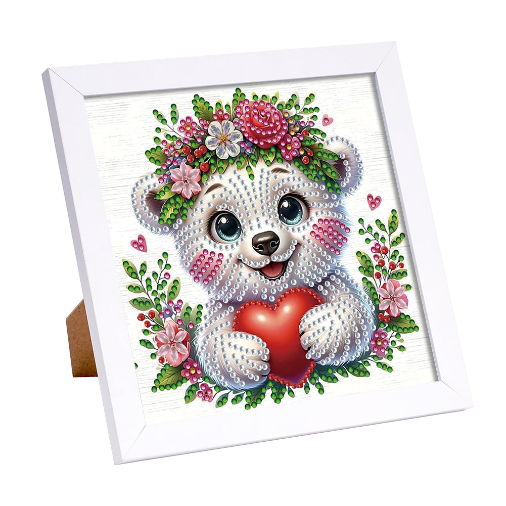 White Bear - Special Shaped Drill Diamond Painting 18*18CM