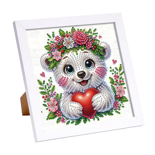 White Bear - Special Shaped Drill Diamond Painting 18*18CM