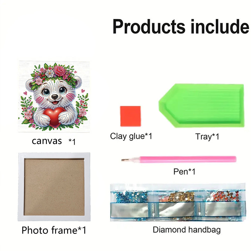 White Bear - Special Shaped Drill Diamond Painting 18*18CM