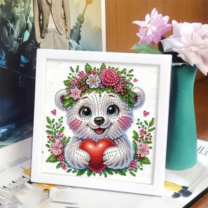 White Bear - Special Shaped Drill Diamond Painting 18*18CM