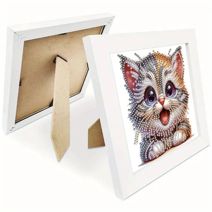 Happy Cat - Special Shaped Drill Diamond Painting 18*18CM
