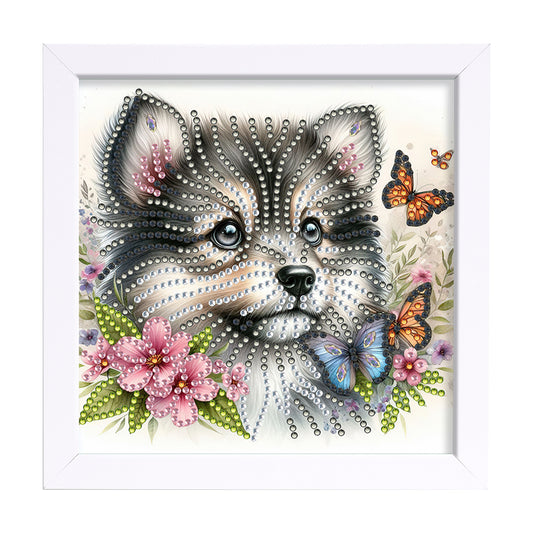Butterfly Puppy - Special Shaped Drill Diamond Painting 18*18CM